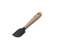 Zeal Silicone Spatula with Ash Wooden Handle - 19cm Non-Scratch, Heat-Resistant Cooking & Baking Spatula for Mixing, Scraping & Folding (Dark Grey)