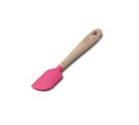 Zeal Silicone Spatula with Ash Wooden Handle - 19cm Non-Scratch, Heat-Resistant Cooking & Baking Spatula for Mixing, Scraping & Folding (Neon Pink)