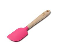 Zeal Silicone Spatula with Ash Wooden Handle - 25cm Non-Scratch, Heat-Resistant Cooking & Baking Spatula for Mixing, Scraping & Folding (Neon Pink)