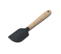 Zeal Silicone Spatula with Ash Wooden Handle - 25cm Non-Scratch, Heat-Resistant Cooking & Baking Spatula for Mixing, Scraping & Folding (Dark Grey)