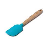 Zeal Silicone Spatula with Ash Wooden Handle - 25cm Non-Scratch, Heat-Resistant Cooking & Baking Spatula for Mixing, Scraping & Folding (Aqua Blue)