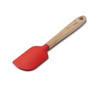 Zeal Silicone Spatula with Ash Wooden Handle - 25cm Non-Scratch, Heat-Resistant Cooking & Baking Spatula for Mixing, Scraping & Folding (Red)