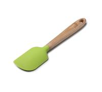 Zeal Silicone Spatula with Ash Wooden Handle - 25cm Non-Scratch, Heat-Resistant Cooking & Baking Spatula for Mixing, Scraping & Folding (Neon Lime)
