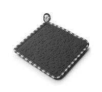 Zeal Silicone Square Trivet Mat & Hot Pot Holder Gingham Dark Grey (20cm/8”), V107T