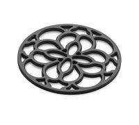 Zeal Silicone Trivet Mat for Hot Pots and Pans - Heat-Resistant, Non-Slip Kitchen Worktop Protector, Round Heritage Design, 18cm (Black)