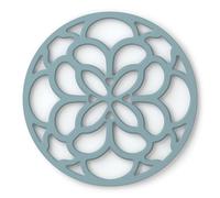Zeal Silicone Trivet Mat for Hot Pots and Pans - Heat-Resistant, Non-Slip Kitchen Worktop Protector, Round Heritage Design, 18cm (Duck Egg Blue)