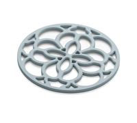 Zeal Silicone Trivet Mat for Hot Pots and Pans - Heat-Resistant, Non-Slip Kitchen Worktop Protector, Round Heritage Design, 18cm (Duck Egg Blue)
