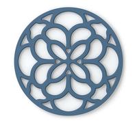 Zeal Silicone Trivet Mat for Hot Pots and Pans - Heat-Resistant, Non-Slip Kitchen Worktop Protector, Round Heritage Design, 18cm (Provence Blue)