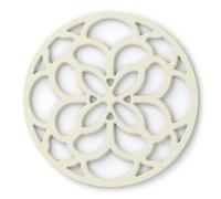 Zeal Silicone Trivet Mat for Hot Pots and Pans - Heat-Resistant, Non-Slip Kitchen Worktop Protector, Round Heritage Design, 18cm (Cream)