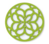 Zeal Silicone Trivet Mat for Hot Pots and Pans - Heat-Resistant, Non-Slip Kitchen Worktop Protector, Round Heritage Design, 18cm (Neon Lime)