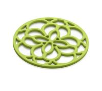 Zeal Silicone Trivet Mat for Hot Pots and Pans - Heat-Resistant, Non-Slip Kitchen Worktop Protector, Round Heritage Design, 18cm (Neon Lime)