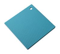 Zeal Silicone Trivet Mat Kitchen Worktop Protector for Hot Pots and Pans (18 x 18cm) - Heat Resistant Mat, Non Slip Square Trivet, Aqua Blue