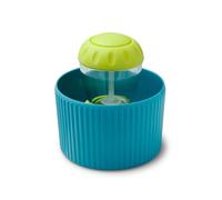 Zeal Soap Dispensing Dish Brush - Palm Washing Up Kitchen Brush with Melamine Pot Holder & Sink Organiser (Aqua Blue)