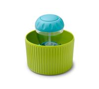 Zeal Soap Dispensing Dish Brush - Palm Washing Up Kitchen Brush with Melamine Pot Holder & Sink Organiser (Lime Green)