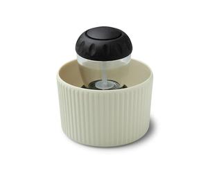 Zeal Soap Dispensing Dish Brush - Palm Washing Up Kitchen Brush with Melamine Pot Holder & Sink Organiser (Cream)