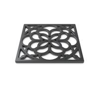Zeal Square Silicone Trivet Mat Kitchen Worktop Protector for Hot Pots & Pans (18 x 18 cm) - Heat Resistant Non-Slip Heritage Trivet (Black)