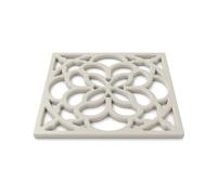 Zeal Square Silicone Trivet Mat Kitchen Worktop Protector for Hot Pots & Pans (18 x 18 cm) - Heat Resistant Non-Slip Heritage Trivet (Cream)
