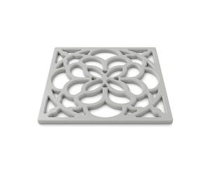 Zeal Square Silicone Trivet Mat Kitchen Worktop Protector for Hot Pots & Pans (18 x 18 cm) - Heat Resistant Non-Slip Heritage Trivet (French Grey)