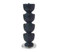 Zeal Stack and Store Egg Cups/Holders, Set of 4 with Chrome Storage and Carry Stand, Melamine, Dark Grey