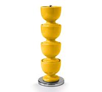 Zeal Stack and Store Egg Cups/Holders, Set of 4 with Chrome Storage and Carry Stand, Melamine, Mustard
