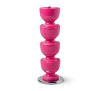 Zeal Stack and Store Egg Cups/Holders, Set of 4 with Chrome Storage and Carry Stand, Melamine, Neon Pink