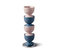 Zeal Stack and Store Egg Cups/Holders, Set of 4 with Chrome Storage and Carry Stand, Melamine, Provence Mix
