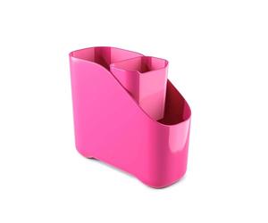 Zeal Worktop Sink Tidy Organiser, Cutlery and Utelsil Pot Drainer, Neon Pink