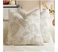 Zealax Embroidered Fall Pillow Covers 18x18 Beige Pumpkin Fall Decor