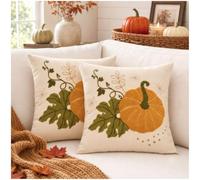 Zealax Farmhouse Fall Pillow Covers 18x18 Pumpkin Fall Decorations for Home