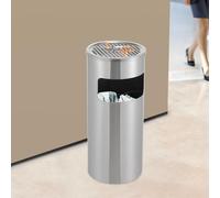 ZealEco Fur Drausen Large Outdoor Ashtray with Trash Can Stainless Steel Standing Ashtray
