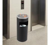 ZealEco Standing Ashtray Stainless Steel Ashtray with Trash Can Hotel Supplies Black 30L