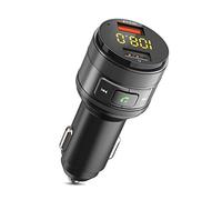 ZeaLife Bluetooth FM Transmitter for Car, Wireless Car Radio Adapter with QC 3.0 Fast Charging Port Hands Free Calling Car Charger/Music Player Kit Dual USB Ports Support USB Flash Drive - Black