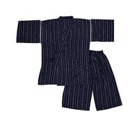 ZEALMAX Men's Kimono Japanese Shirt and Pant Cotton Linen Loungewear Lounge Set Spa Bathrobe, Style 6
