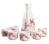 ZEALMAX Set of 7 Japanese Cute Sake Cup and Sake Jug Set, Wine and Tea Art Enjoying, C