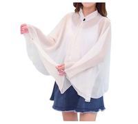 ZEALMAX Sun Shawl Long-sleeved Shirt, Breathable Thin Beach Cape Wraps, Sunscreen Beachwear Beach Clothes for Women