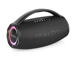 Zealot 80W Bluetooth Speaker Powerful with Super Sound, Dual Pairing, 40 Hours of Playtime, 16000mAh Power Bank, Outdoor Waterproof Speaker for Camping, Beach, and Party