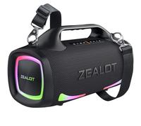 Zealot Bluetooth Speaker, 100W Booming Sound Speakers Wireless, Dual Pairing, XBass, Bluetooth 5.3, 24000mAh Power Bank, Portable Outdoor Waterproof Speaker for Camping, Beach and Party, Black