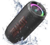 Zealot Portable Bluetooth Speaker with LED Light, Wireless Outdoor Speaker, 50 W Powerful Sound, 30 Hour Autonomy, AUX Port, USB, TF Card, Bluetooth 5.3 and IPX6 Waterproof