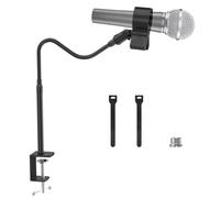 ZealSound Compact Gooseneck Microphone Arm | Space-Saving Flexible desk Mic stand with Mic Clamp 3/8" to 5/8" Adapter, Mic Clip holder Compatible with Snowball, SM7/58, SoloCast, Razer Seiren