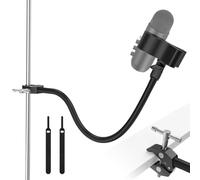 ZealSound Flexible Microphone Arm, Compact Gooseneck Mic Stand with 3/8" to 5/8" Adapter & Spring Mic Clip, Heavy-Duty Desk Clamp for Desks & Round Poles, 19 Inch