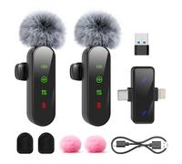 ZealSound M19 Wireless Lavalier Microphone for iPhone/Android/PC/iPad,Ultralight Mini Lapel Mic with Auto Pairing,Echo,Mute for Video Recording, Streaming,Vlogging, TikTok, YouTube,Podcast, Interviews