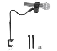 ZealSound Microphone Stand Arm,19" Gooseneck Microphone arm,Saving Desk Space,Compact Flexible Deskop Mic Arm W/Upgraded Spring Microphone Clip Holder, 3/8" to 5/8" Adapter for Blue Yeti & More Mics