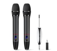 zealsound UHF Wireless Microphone System, Dual Metal Handheld Mics with Auto Frequency Scan, LCD Display, 200ft Range, Professional Cordless Mic Set for Karaoke Church Wedding Stage, Live Performance