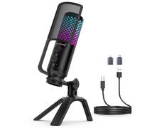 ZealSound USB Gaming Microphone PC, All Metal Studio Mic with Tap-on-Mute, Plug and Play for Computer & Smartphones, for Podcast, Streaming, Recording, Voice Over - Compatible with Mac, Windows, PS4/5