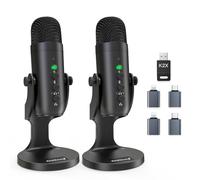 zealsound USB Microphone, 2-in-1 Wireless Condenser Podcast Mic Set- W/Noise Canceling for PC/iPhone, Plug & Play for Podcasts Interview, Solo/Dual Stream, Recording,Gaming YouTuber TikTok on Mac PS5
