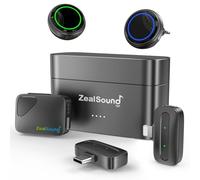 zealsound Wireless Lavalier Microphone (2TX+3RX) - Compatible with Camera, iPhone, Android PC, w/Hi-Fi Audio, Noise Cancelling, 40H Duration, 300m Range, Pro. Lapel Mic for Vlog Livestream Podcast