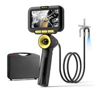 Zealtron 360° Joystick Articulating Borescope with Light,5'' Monitor 6.2mm Slim Probe Endoscope Inspection Camera,4-Way Articulating Borescope with 5ft Resilient Gooseneck Cable-Dual Battery Pack