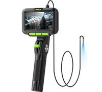 Zealtron Two-Way Articulating Borescope with Light, 3.9mm Articulating Probe Industrial Endoscope Camera with 3.3ft/1m Self-Resetting Tube, 5" IPS Screen Inspection Camera with Light for Engine/Pipe