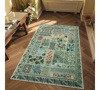 Zealude Floral Boho 3x5 Sage Green Bathroom Rugs, Washable Botanical Area Rugs for Entryway Bedroom, Non Slip Kitchen Floor Mat Indoor Throw Carpet for Laundry Living Room (Green,3 x 5)