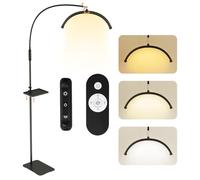 ZealWe Floor Lamp, Half Moon Light Lamps for Living Room, Beauty Lash Light with Remote, Tall LED Lamp with Tool Tray, Adjustable Gooseneck and Height, 3 Colour Temperature Brightness
